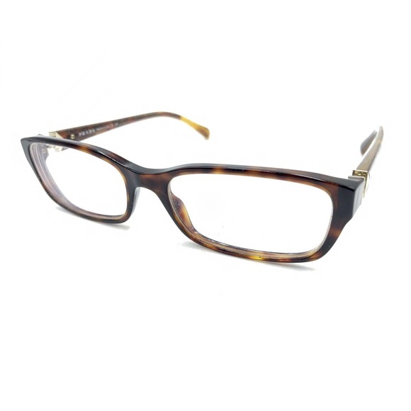 Prada VPR 07N AB6-1O1 Brown Tortoise Rectangle Eyeglasses Frames 53-17 140 Italy - Picture 8 of 12